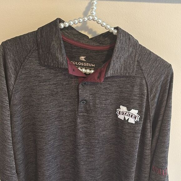 Colosseum Dark Gray Polo Shirt Mississippi State size small - Picture 2 of 5